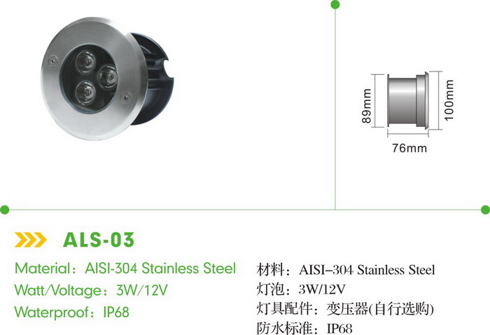 泳池灯系列-埋入式LED泳池灯-ALS03